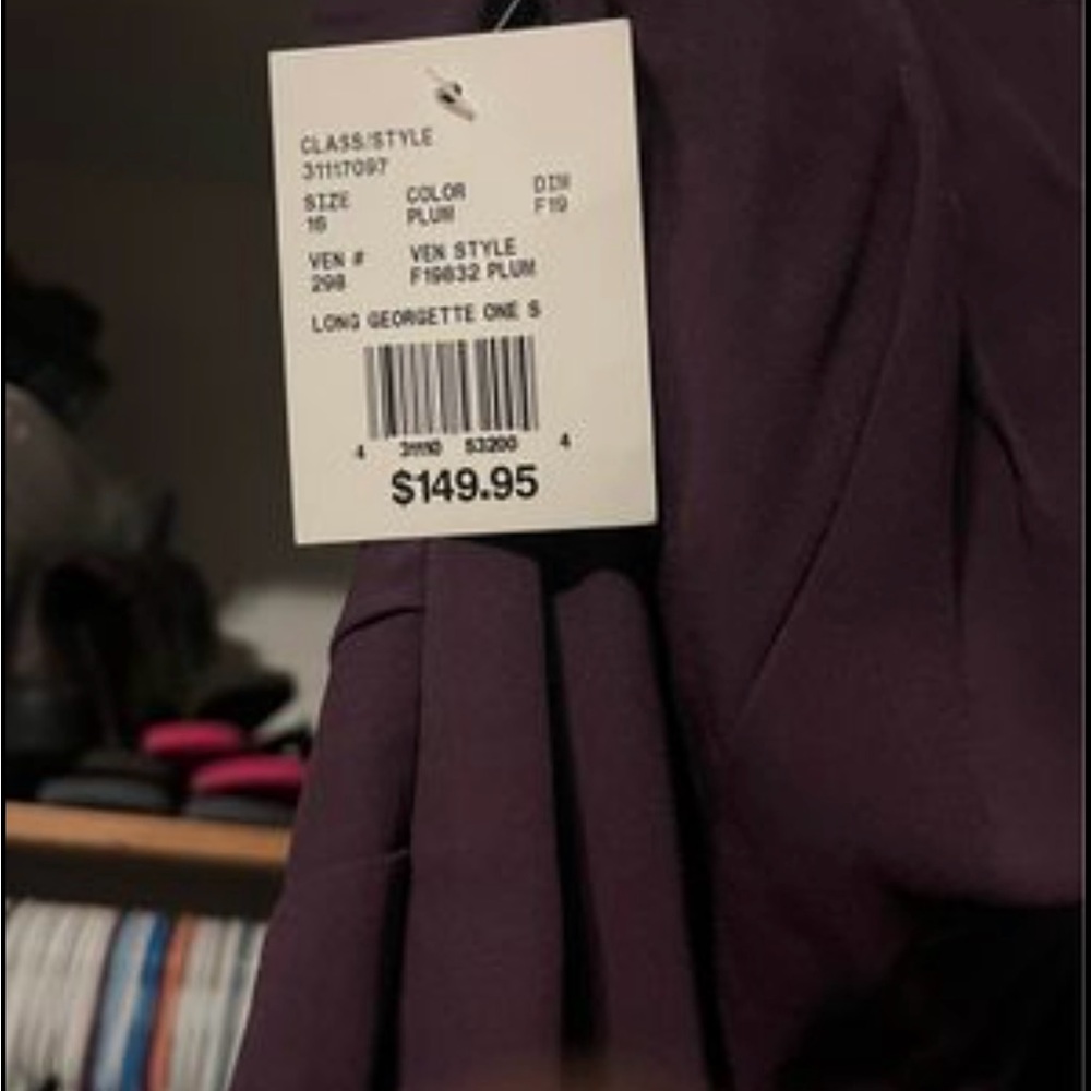 David’s bridal size 16 plum bridesmaid dress with tags